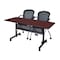 Kobe Rectangle FlipTop Table, 60" W, 29" H, Laminate Top, Mahogany MKFTM6024MH23BK - alternate 1